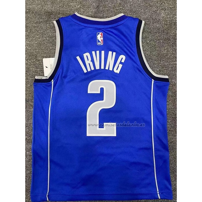 Camiseta Nino Dallas Mavericks Kyrie Irving NO 2 Icon 2022-23 Azul